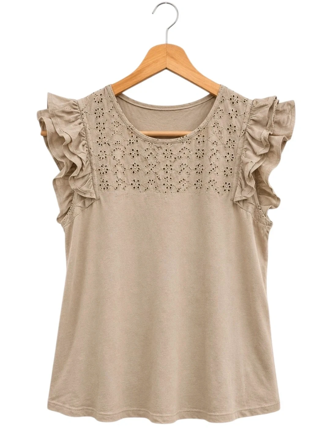 Top kaki à broderie anglaise – Kiabi